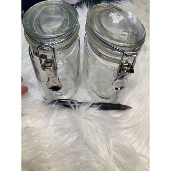 TWO Vintage Jars Sealing Canning Fermentation Air Seal Glass Food Storage Jar - Picture 3 of 9